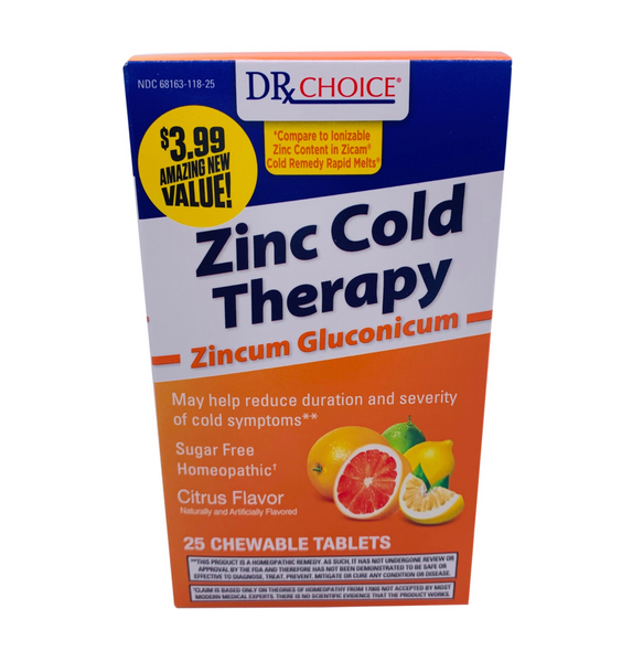 DRxChoice Zinc Cold Therapy (3ct= 75 Chewable Tablets)