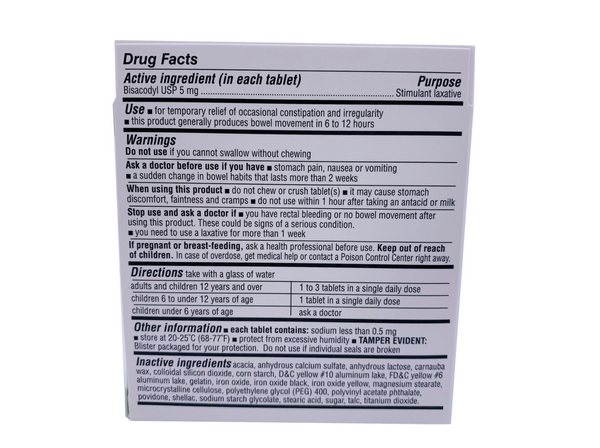 DRxChoice Bisacodyl Laxative (6 pack= 150 Tablets)