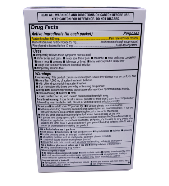 DRxChoice Nighttime Severe Cold & Cough (3 Packets)